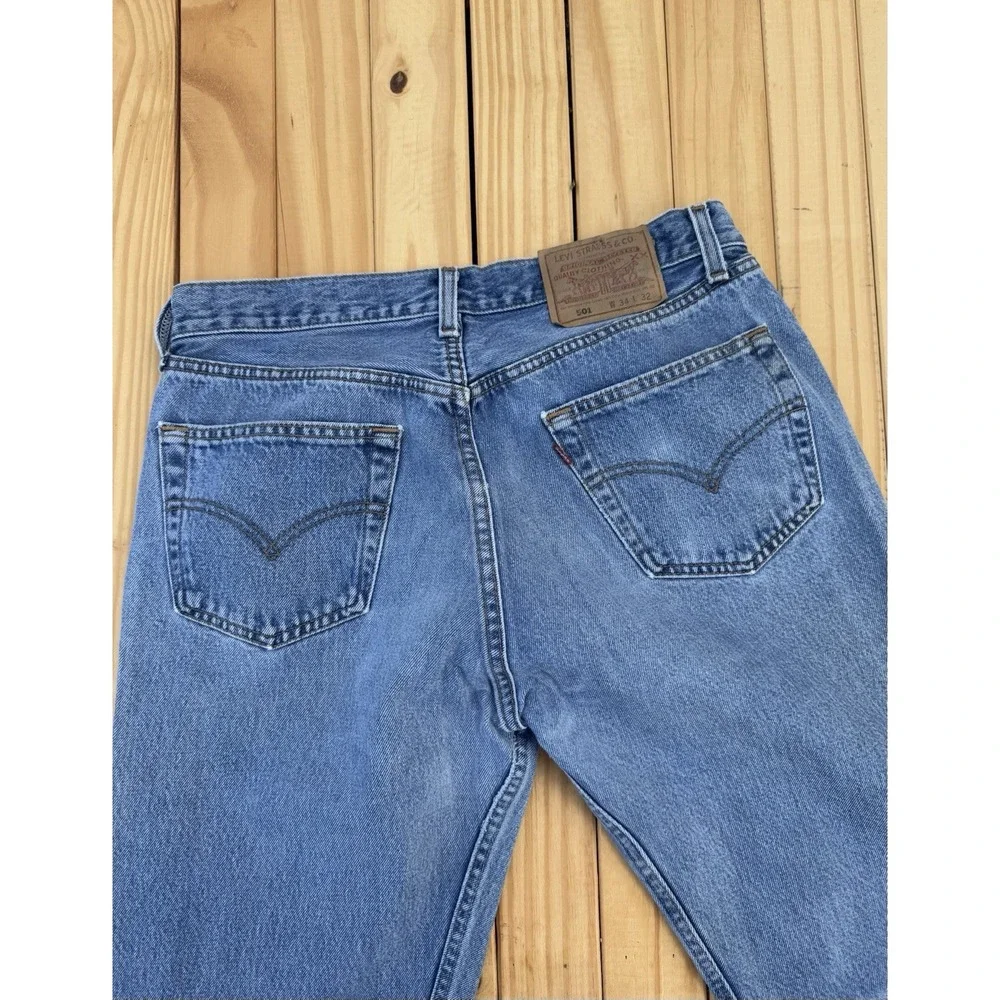 Vtg‎ 90s Levi's Jeans 501-0115 XX Button Fly USA Made Mens Size 34/32 Light Wash